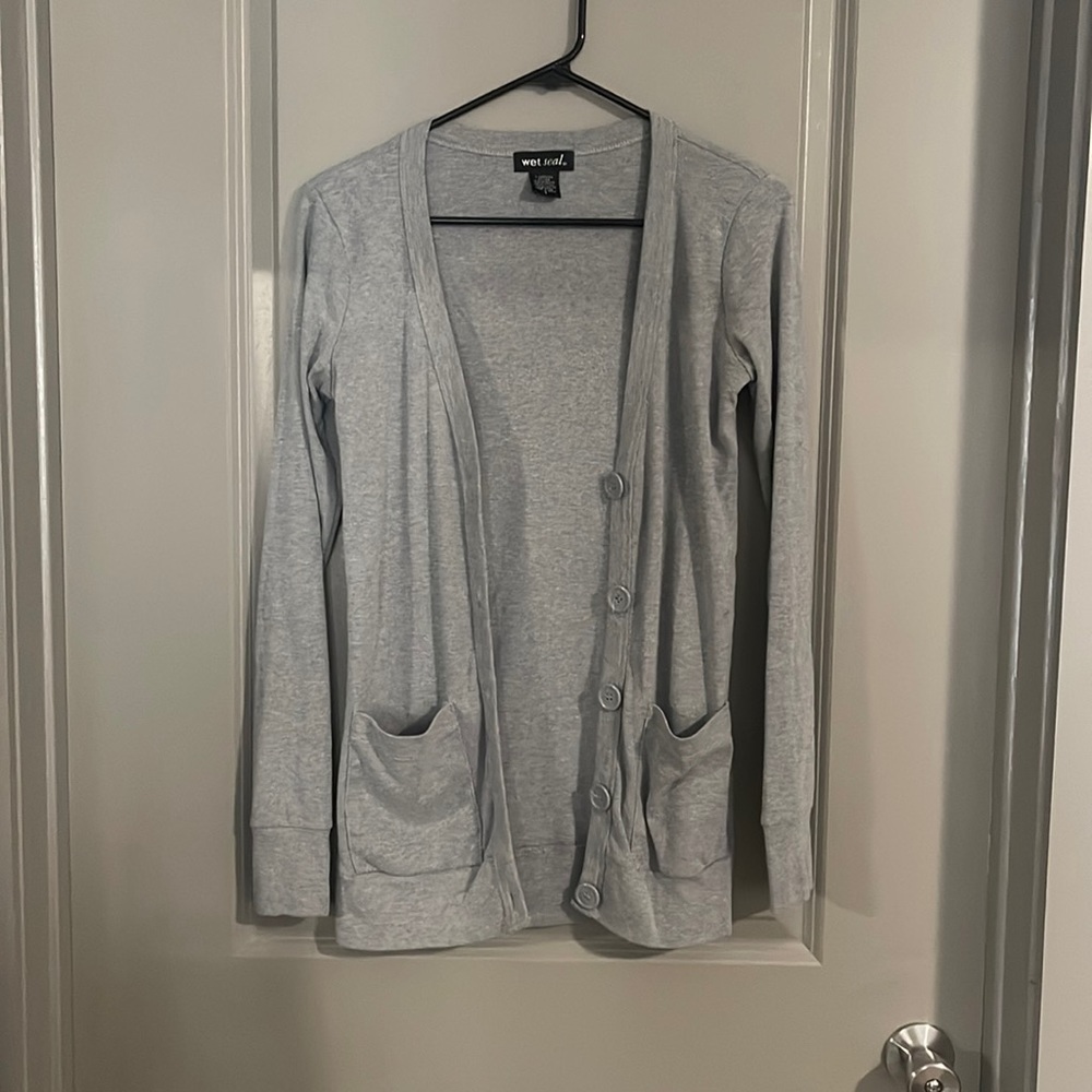 Small gray, wet seal cardigan